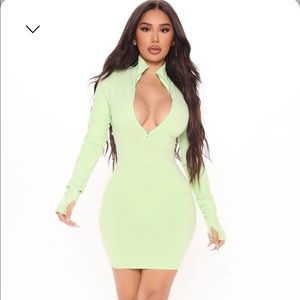 Fashion Nova Lime green dress